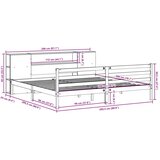 vidaXL Krevet s regalom za knjige bez madraca 200 x 200 cm od borovine | shoptok.hr