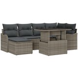 vidaXL set od 7 vrtnih sofa s jastučićima siva poli ratan, dvosed vrtne sofe s jastučićima siva poli ratan Cijene