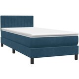 Box Spring krevet s madracem i LED tamnoplavi 80x220 cm baršunasti | Eponuda.ba
