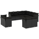 11-dijelni set vrtnih sofa od poliratana s jastucima crni | shoptok.hr