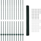 vidaXL Stupovi ograde 11 kom U-kanal Zelena 140 cm Čelik | shoptok.hr