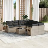 vidaXL 9-dijelni set vrtnih sofa od poliratana s jastucima svjetlosivi | shoptok.hr