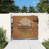 vidaXL Vrtna vrata 85x100 cm corten jeklo dizajn drevesa cene