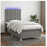  Krevet box spring s madracem LED tamnosivi 80 x 200 cm tkanina | shoptok.hr