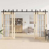  Komplet opreme za drsna vrata 366 cm jeklo črne barve, (22047073) | Shoptok.si