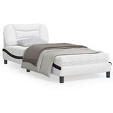 vidaXL Okvir za krevet s uzglavljem bijelo-crni 90x190 cm umjetna koža Cijene
