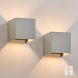 Nettlife Set 2 LED stenskih svetilk, topla bela IP65, antracitna, za dom, stopnišče, (22136435) Cene