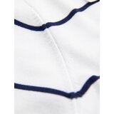 Ombre Men's horizontal striped viscose polo shirt - white and navy | Shoptok.si