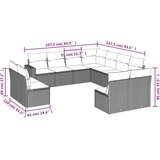  11-dijelni set vrtnih sofa od poliratana s jastucima smeđi | shoptok.hr