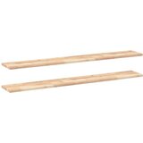 vidaXL Plutajuće police 2 kom 160x20x2 cm Neobrađeno puno drvo akacije - Prirodna 160 x 20 x 2 cm 2 1 | shoptok.hr