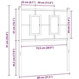  Metalno uzglavlje za krevet crno 75 cm - Crna 75 cm 1 | shoptok.hr