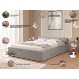 Ropez Svijetlo sivi tapecirani bračni krevet s prostorom za odlaganje s podnicom 180x200 cm Cille – | shoptok.hr