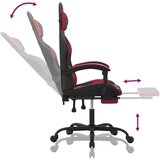  Okretna igraća stolica s osloncem crna i boja vina umjetna koža | shoptok.hr