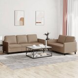  2-dijelni set sofa s jastucima boja cappuccina od umjetne kože Cijene