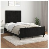  Posteljni okvir z vzglavjem črn 120x200 cm žamet | Shoptok.si