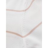 Ombre Men's horizontal striped polo longsleeve with viscose - white and beige | Eponuda.ba