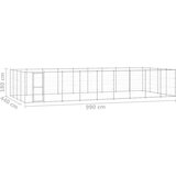 vidaXL Zunanji pasji boks pocinkano jeklo 43,56 m² | Shoptok.si