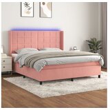 vidaXL Krevet box spring s madracem LED ružičasti 180x200cm baršunasti Cijene