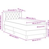 Box Springs postelja z vzmetnico v temno zeleni barvi, 80x200 cm, žamet, (22052042) | Shoptok.si