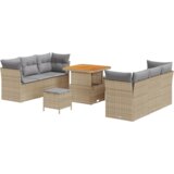  Set od 9 dijelova vrtne sofe s jastučićima bež poli ratan akacija | shoptok.hr