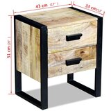 vidaXL Stranska Mizica z 2 Predaloma Masiven Les Akacije 43x33x51 cm | Shoptok.si