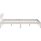  Okvir za krevet masivna borovina bijeli 135x190 cm bračni | shoptok.hr