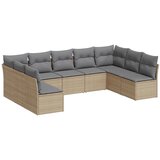  9-dijelni set vrtnih sofa s jastucima bež od poliratana | shoptok.hr