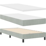vidaXL Box Spring postelja z vzmetnico svetlo siva 90x200 cm žamet | Shoptok.si