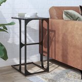 vidaXL Bočni stolić s prozirnim staklom 40 x 30 x 61,5 cm čelični | shoptok.hr