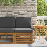  Srednja sofa za van Čvrsto drvo akacije Prirodna - Prirodno i antracit srednja sofa | shoptok.hr