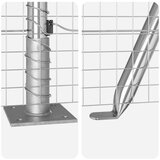 vidaXL zavarena ogradna žica sa 13 flanged stupova 0.5x50 m Pocinčani čelik | shoptok.hr