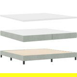 vidaXL Postelja s pomičnim dnom in vzmetnico svetlo siva 200x200 cm iz žameta | Shoptok.si