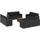  13-dijelni set vrtnih sofa s jastucima poliratan crni | shoptok.hr