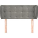  Uzglavlje s ušima svjetlosivo 93x23x78/88 cm baršunasto | shoptok.hr