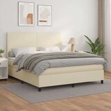  Krevet s oprugama i madracem krem 160x200 cm od umjetne kože | shoptok.hr