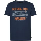 Petrol Industries Majica modra / siva / oranžna