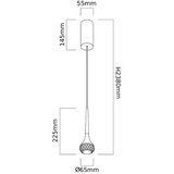 Open design OR86171 - led luster na sajli crima LED/7W/230V mesing | Eponuda.com