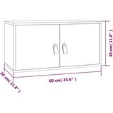 vidaXL Stenska omarica bela 60x30x30 cm trdna borovina | Shoptok.si