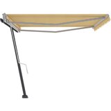  Samostojeća tenda na ručno uvlačenje 450 x 300 cm žuto-bijela | shoptok.hr