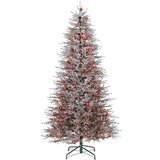  Novogodišnja braon jelka sa crvenim led lampicama 148xH270cm, 1143T,140 | ePonuda.com