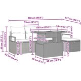  Sjedeća garnitura za vrt s jastukom 6 pcs Crna poliratan | shoptok.hr