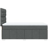 vidaXL Box spring postelja z vzmetnico temno siva 100x200 cm blago | Shoptok.si