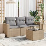  4-dijelni set vrtnih sofa s jastucima bež od poliratana | shoptok.hr