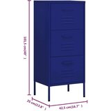 vidaXL Omara za shranjevanje mornarsko modra 42,5x35x101,5 cm jeklo | Shoptok.si
