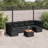  8-dijelni set vrtnih sofa od poliratana s jastucima crni | shoptok.hr