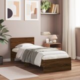 Maison Chic Posteljni okvir - Enojna postelja - Postelja za odrasle brez vzmetnice z vzglavjem rjavi 90x190 cm-J8269, (21766821) | Shoptok.si