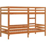Krevet na kat voštano smeđi 90x190 cm od masivne borovine | shoptok.hr