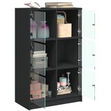  Visoka komoda s vratima crna 68x37x109 cm konstruirano drvo | Eponuda.com