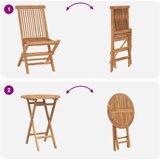  Vrtni set 5 kom. Smeđa Masivno tikovno drvo | shoptok.hr