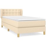  Box spring postelja z vzmetnico krem 80x200 cm blago, (20893936) | Shoptok.si